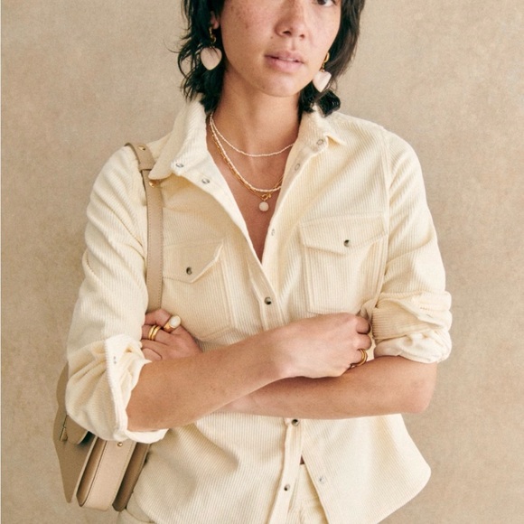 Sezane Rayanna Shirt Ecru - Size 2 - Picture 3 of 3